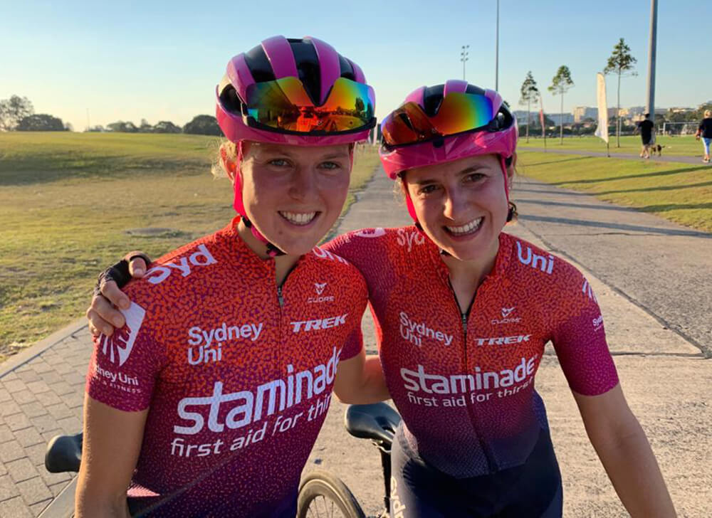 sydney uni staminade cyclists georgia miansarow and anna booth