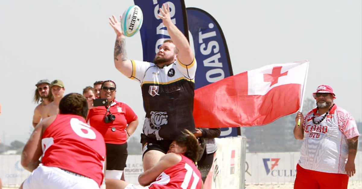 Beach Rugby with Leigh Ireland