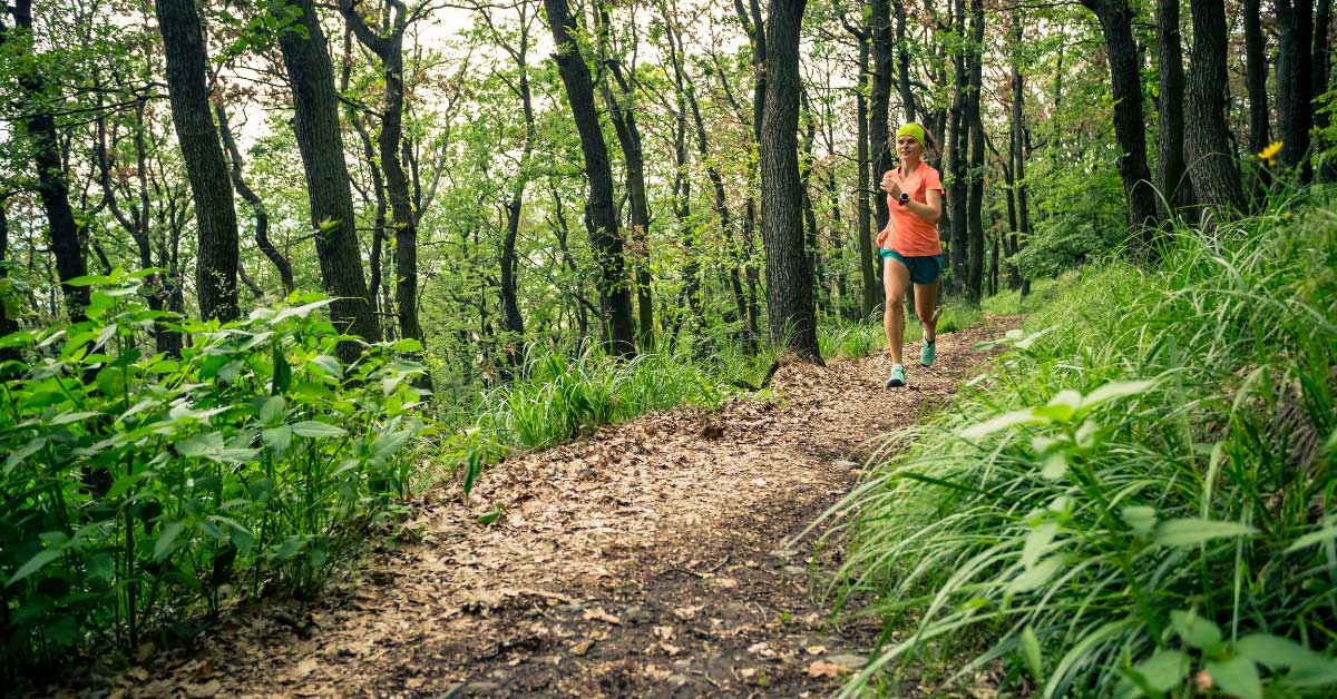 running in the woods